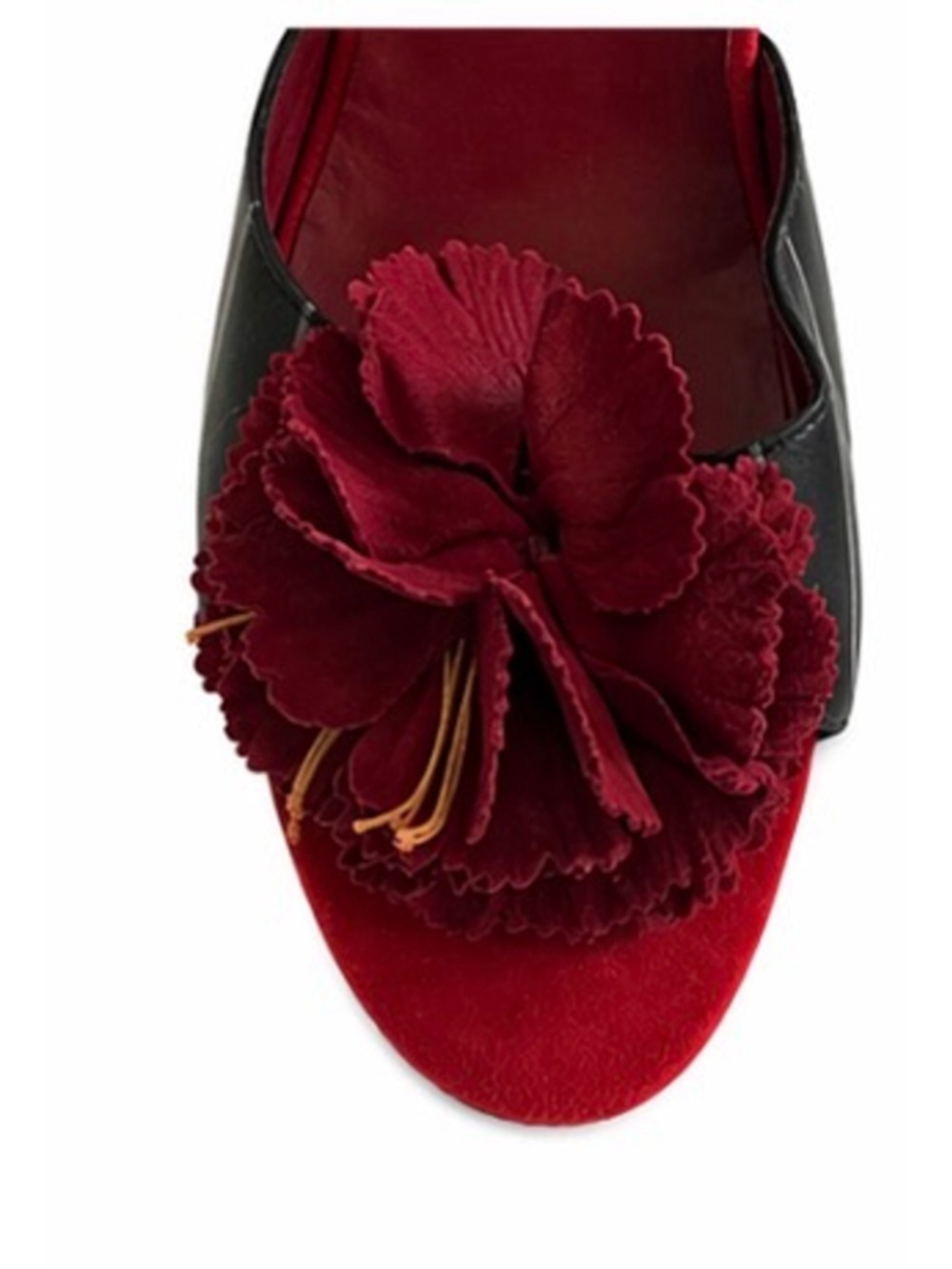 Dolce & Gabbana Red & Black Floral Mules Size 38/8 - Picture 4 of 7